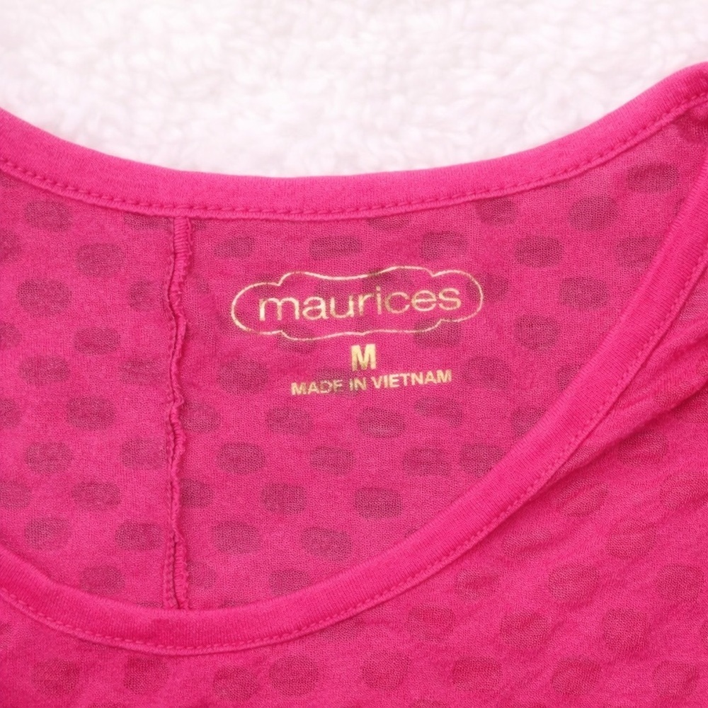 Maurices Hot Pink Textured Dolman Sleeve Top Medium Casual Boho Lightweight - Picture 2 of 2